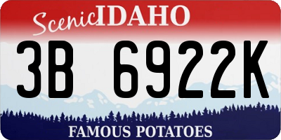 ID license plate 3B6922K