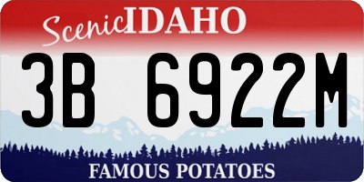 ID license plate 3B6922M