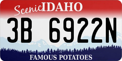 ID license plate 3B6922N