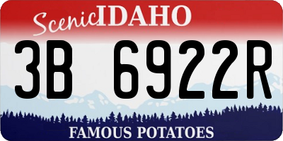 ID license plate 3B6922R