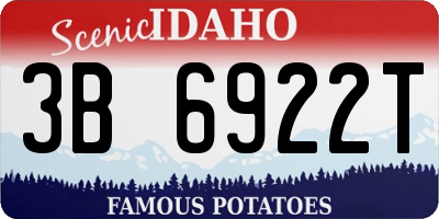 ID license plate 3B6922T