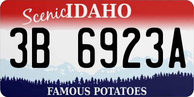 ID license plate 3B6923A
