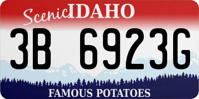 ID license plate 3B6923G