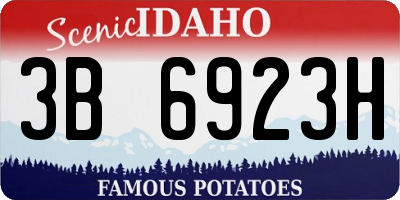 ID license plate 3B6923H