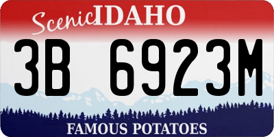 ID license plate 3B6923M