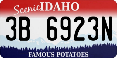 ID license plate 3B6923N