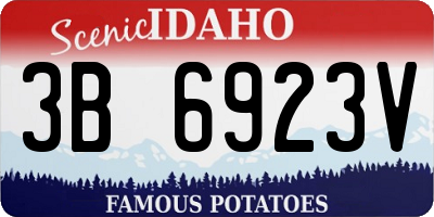 ID license plate 3B6923V