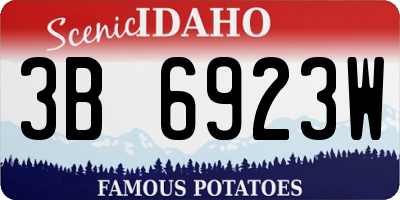 ID license plate 3B6923W
