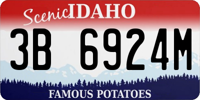 ID license plate 3B6924M