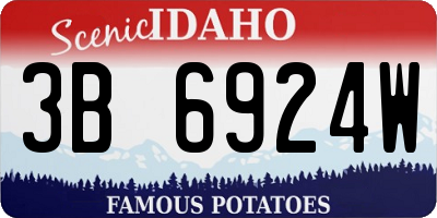 ID license plate 3B6924W