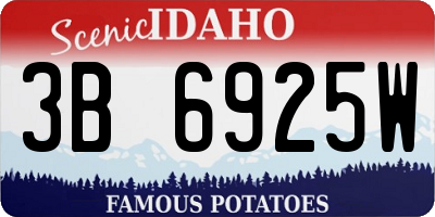 ID license plate 3B6925W