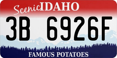 ID license plate 3B6926F