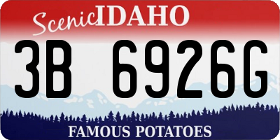 ID license plate 3B6926G