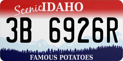 ID license plate 3B6926R