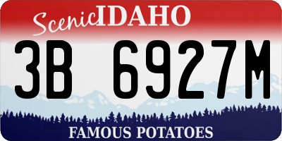 ID license plate 3B6927M