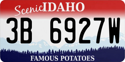 ID license plate 3B6927W