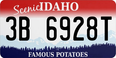 ID license plate 3B6928T