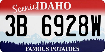 ID license plate 3B6928W