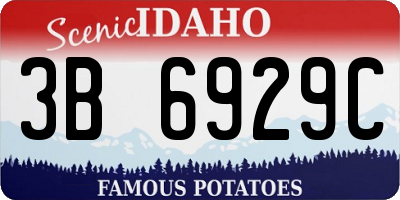 ID license plate 3B6929C