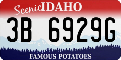 ID license plate 3B6929G