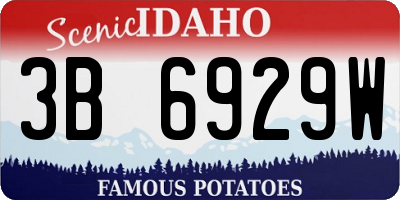 ID license plate 3B6929W