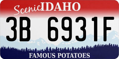 ID license plate 3B6931F