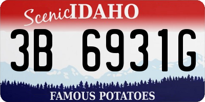 ID license plate 3B6931G