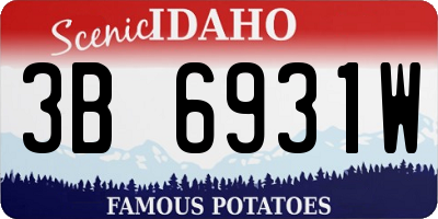 ID license plate 3B6931W
