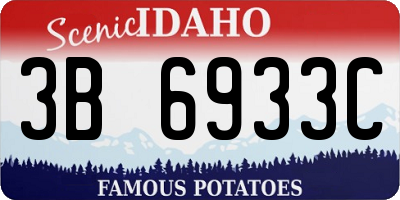 ID license plate 3B6933C