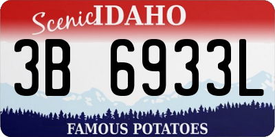ID license plate 3B6933L