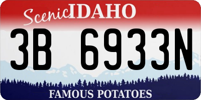 ID license plate 3B6933N