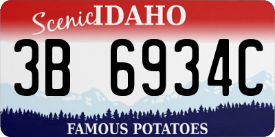 ID license plate 3B6934C