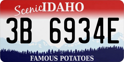 ID license plate 3B6934E