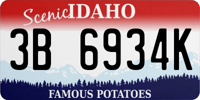 ID license plate 3B6934K