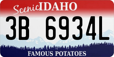 ID license plate 3B6934L