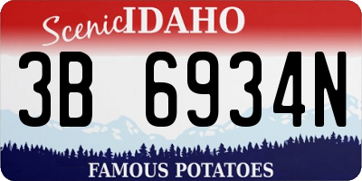 ID license plate 3B6934N