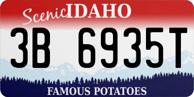 ID license plate 3B6935T