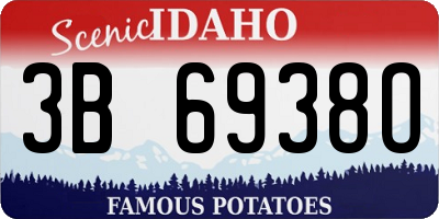 ID license plate 3B6938O