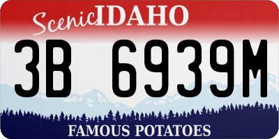 ID license plate 3B6939M