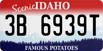 ID license plate 3B6939T