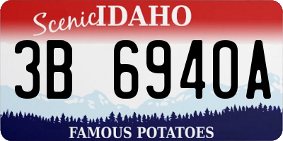 ID license plate 3B6940A