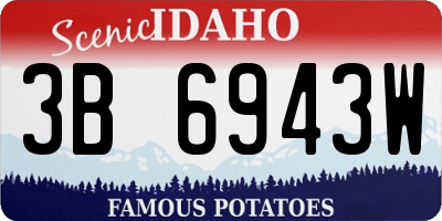 ID license plate 3B6943W