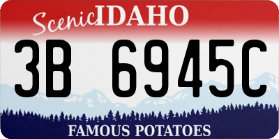 ID license plate 3B6945C