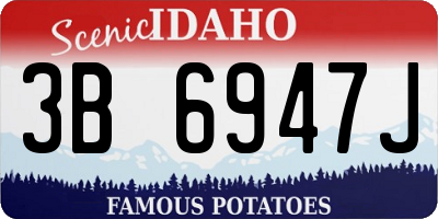 ID license plate 3B6947J