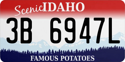 ID license plate 3B6947L