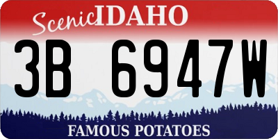 ID license plate 3B6947W