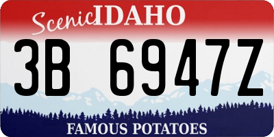 ID license plate 3B6947Z
