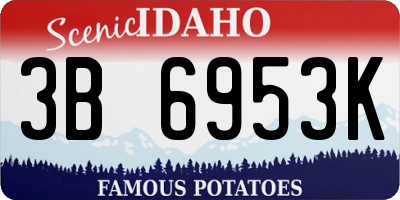 ID license plate 3B6953K