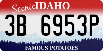 ID license plate 3B6953P
