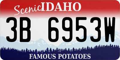 ID license plate 3B6953W